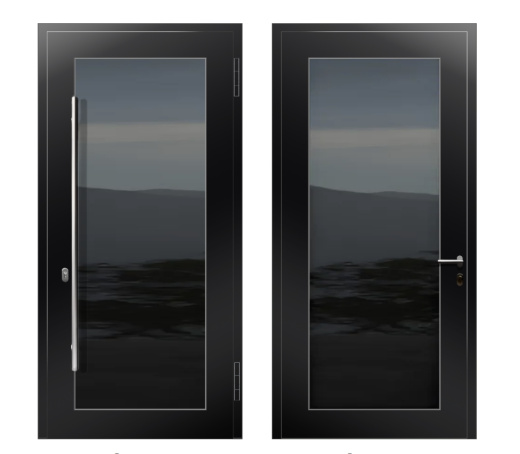Алюминиевая дверь Стандарт с ручкой-штангой 1170*2250